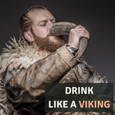 Curved Viking Drinking Horn With Stand